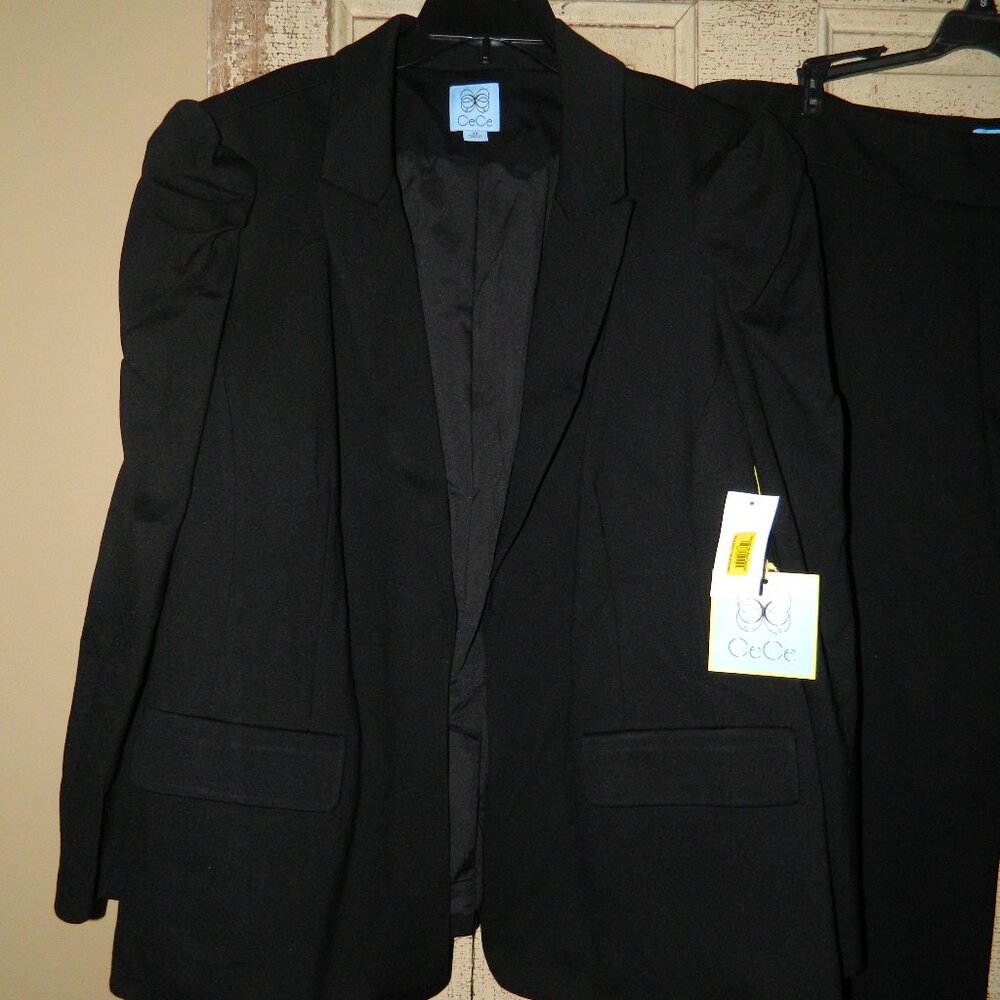 CeCe 2 pc Pant Suit Black Blazer 3X Pants 20W (OF) - Picture 2 of 9